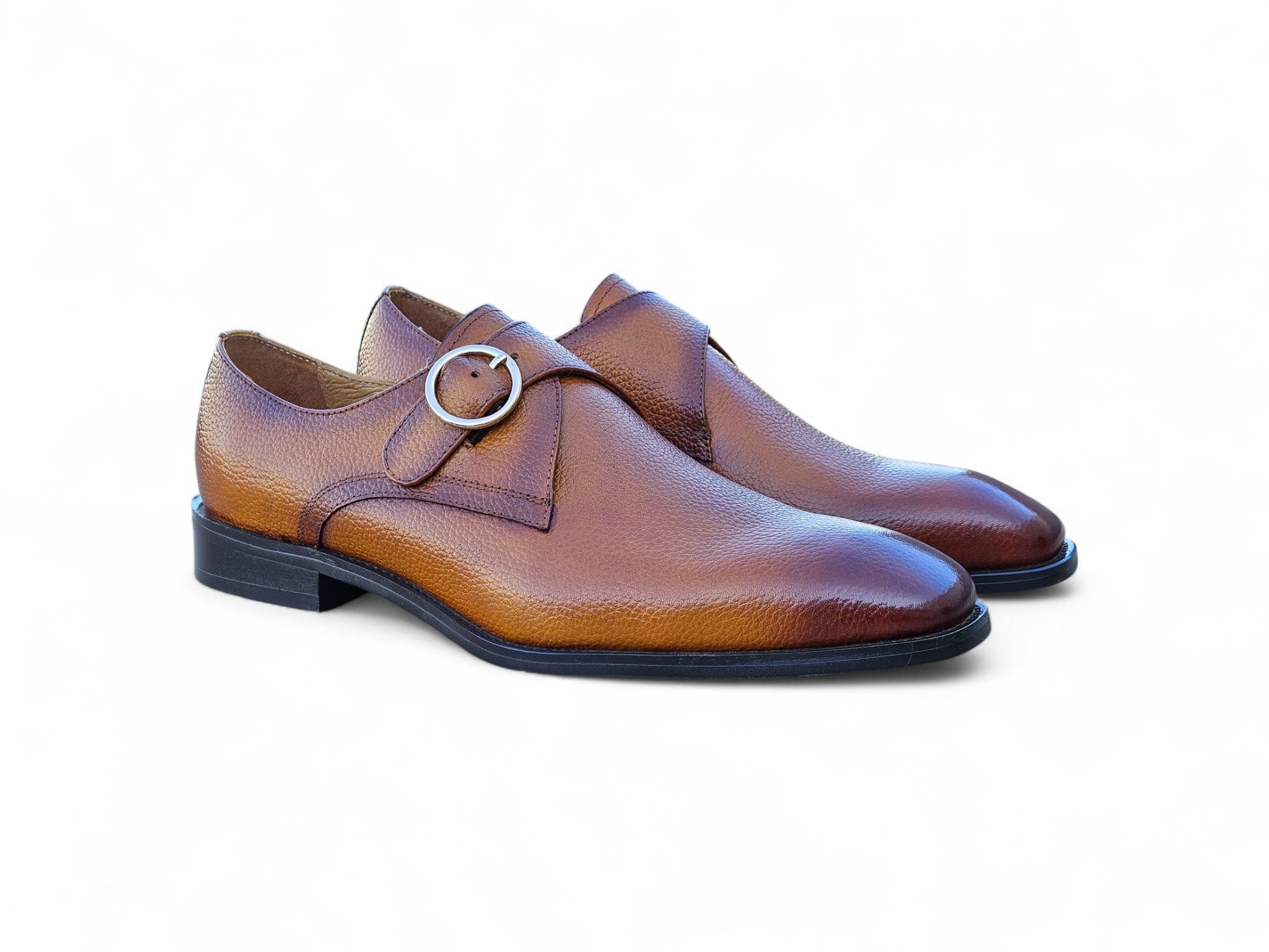 Single Monk Strap Plain Toe Shoes Carrucci