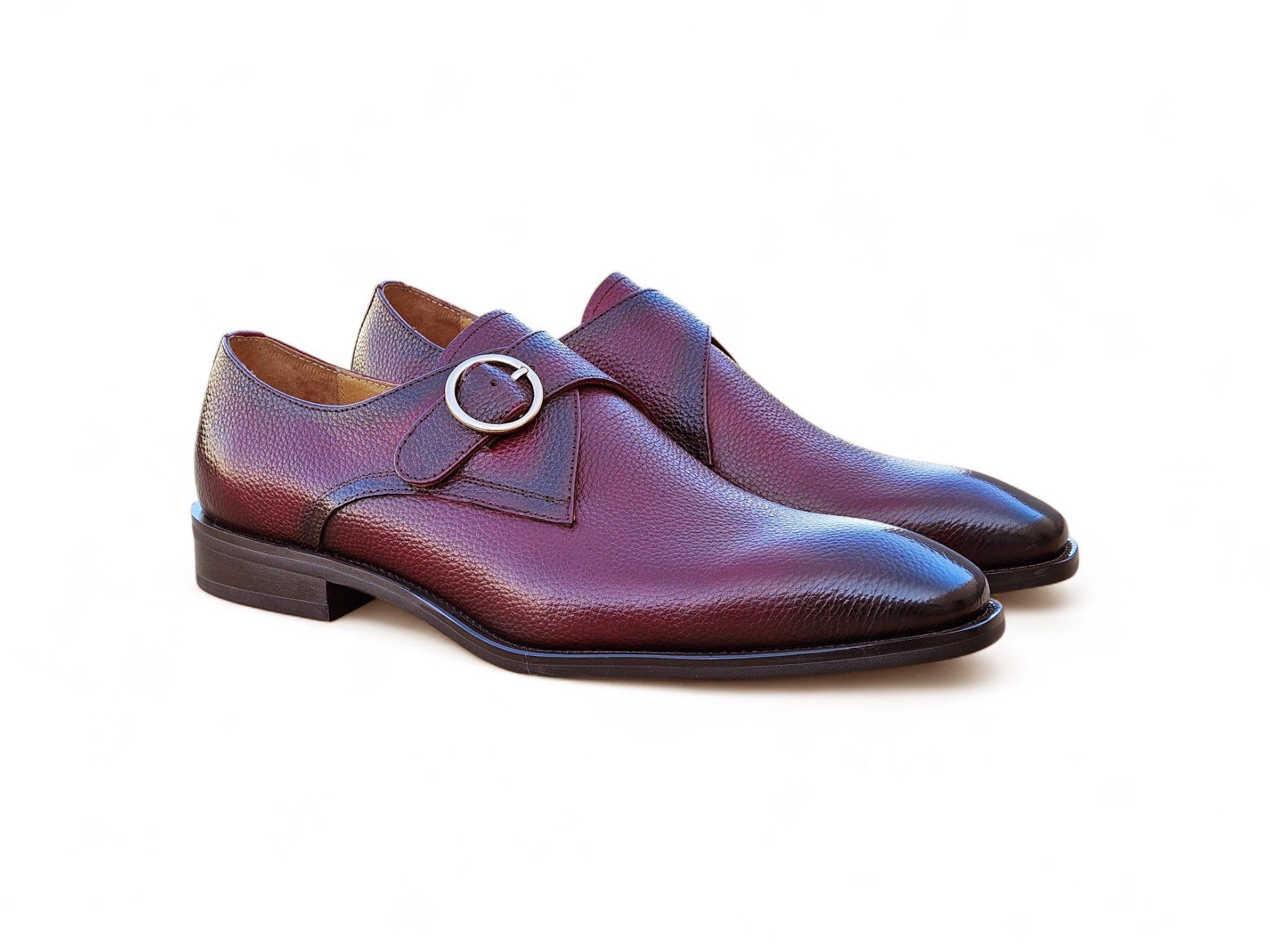 Single Monk Strap Plain Toe Shoes Carrucci