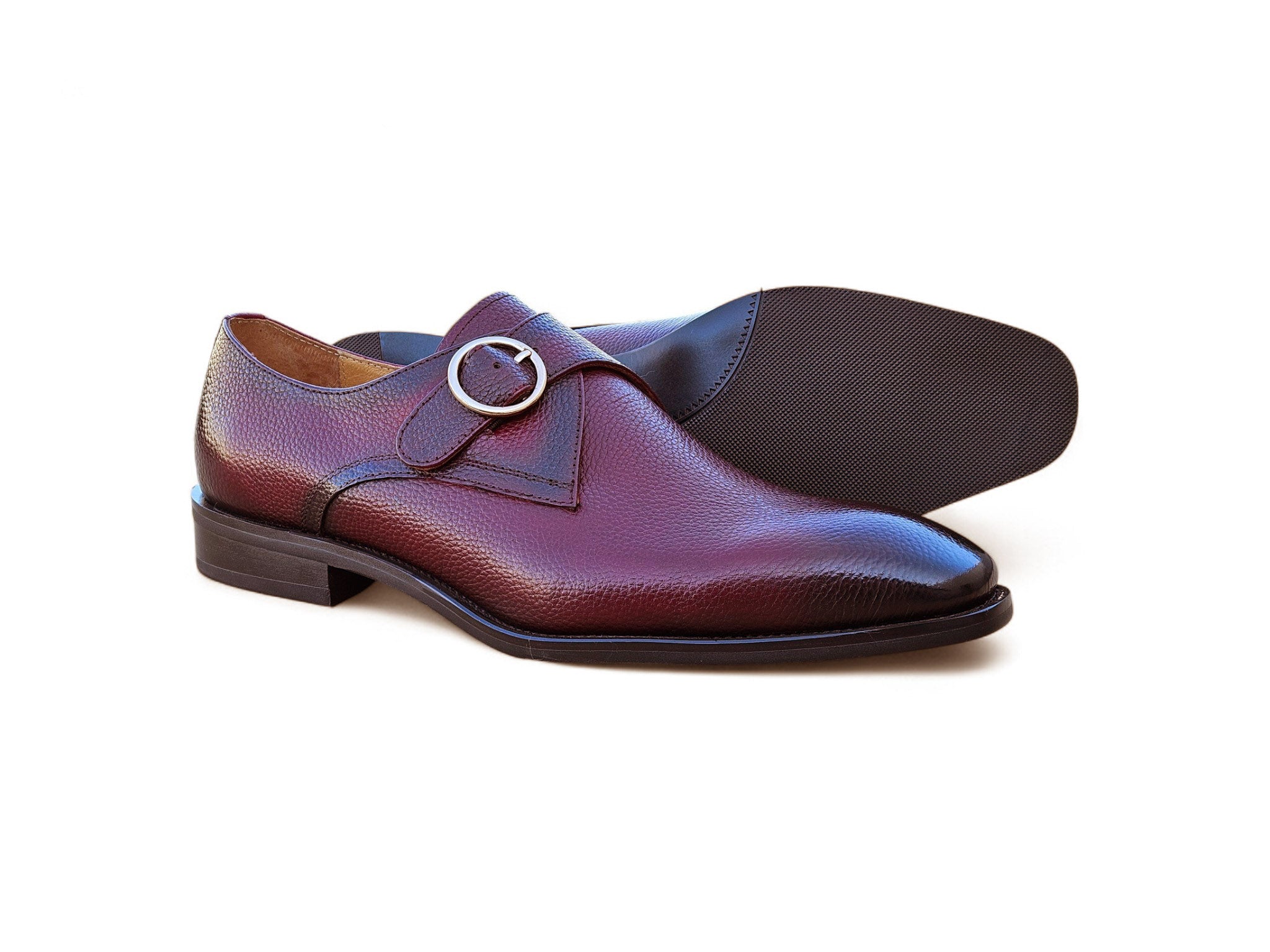 Single Monk Strap Plain Toe Shoes Carrucci
