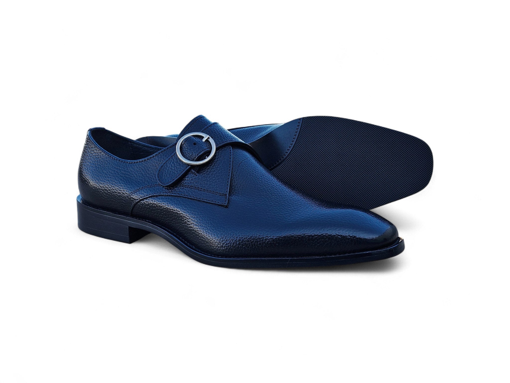 Single Monk Strap Plain Toe Shoes Carrucci