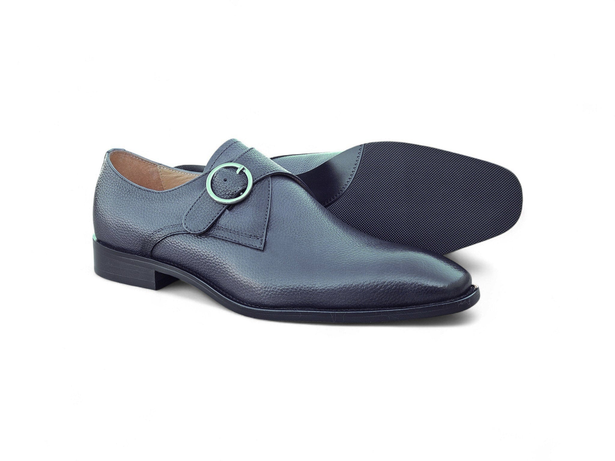 Single Monk Strap Plain Toe Shoes Carrucci