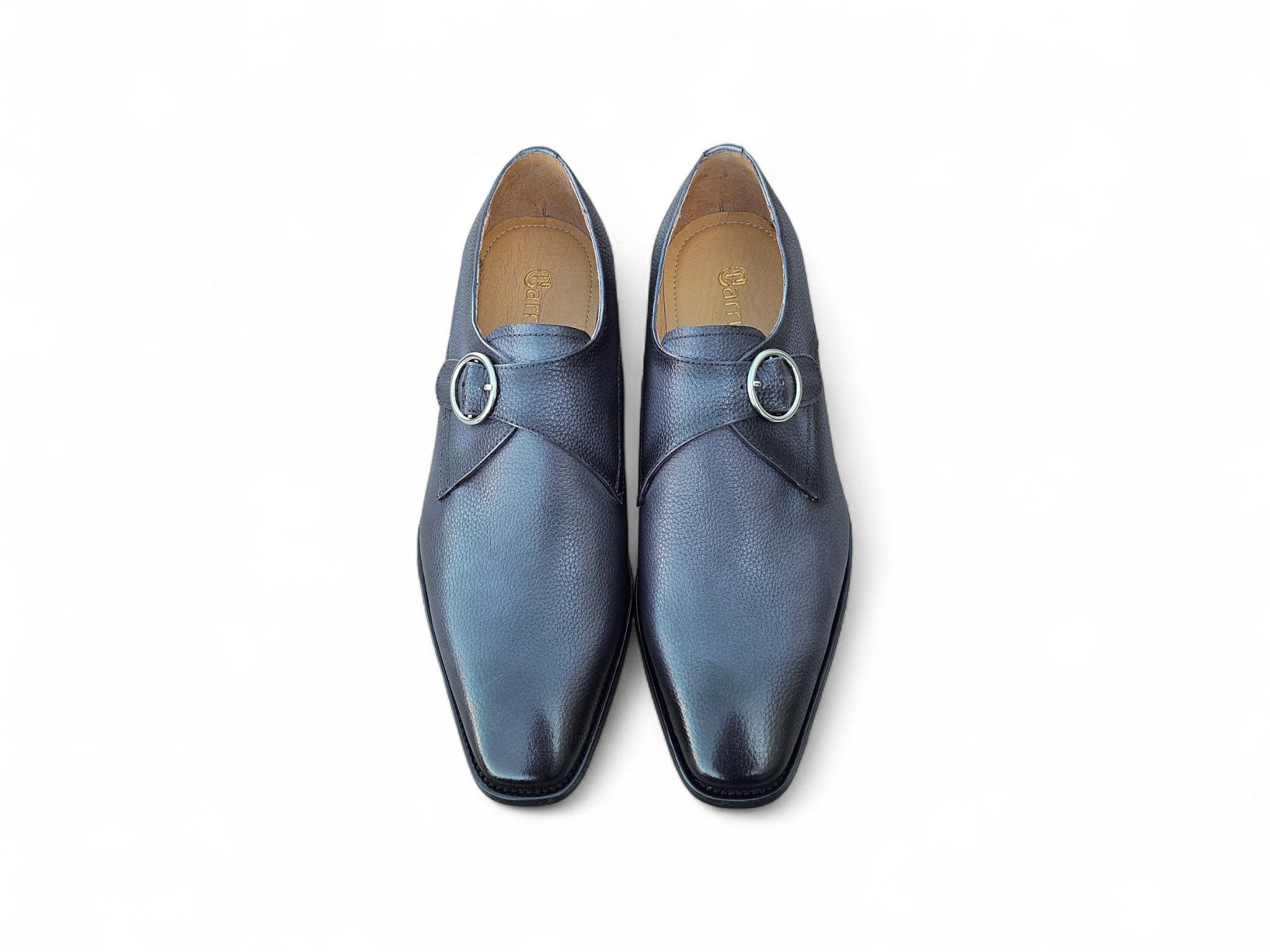 Single Monk Strap Plain Toe Shoes Carrucci