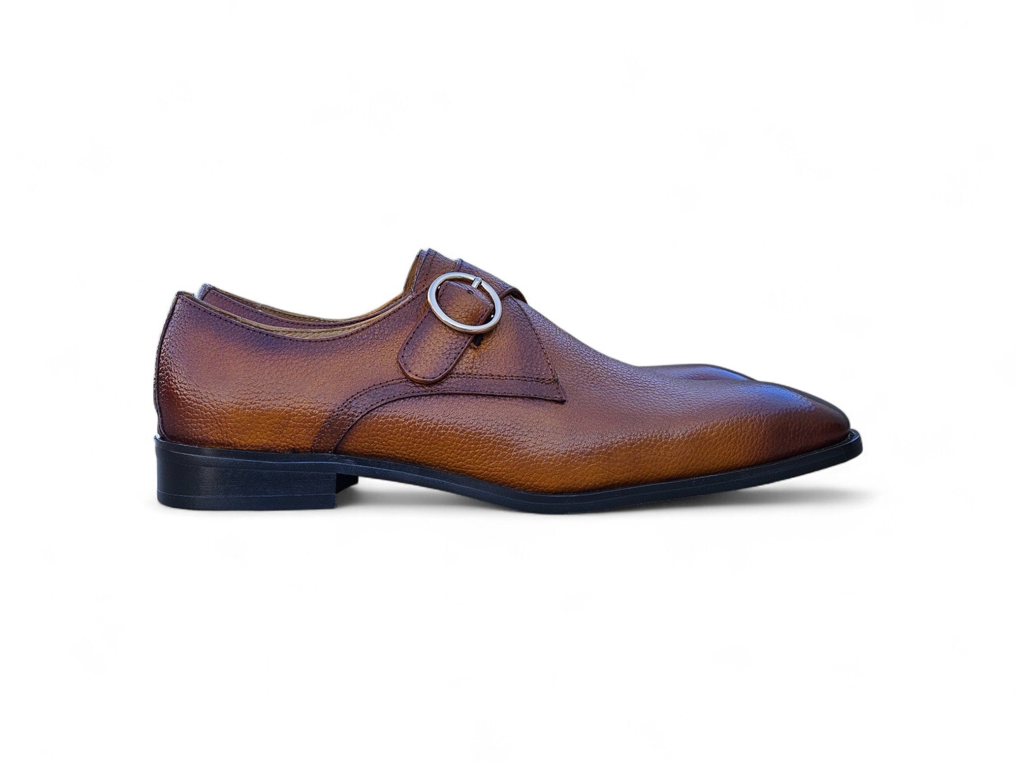Single Monk Strap Plain Toe Shoes Carrucci