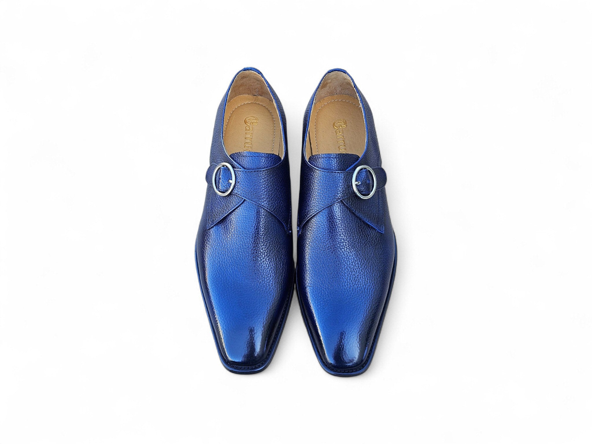 Single Monk Strap Plain Toe Shoes Carrucci