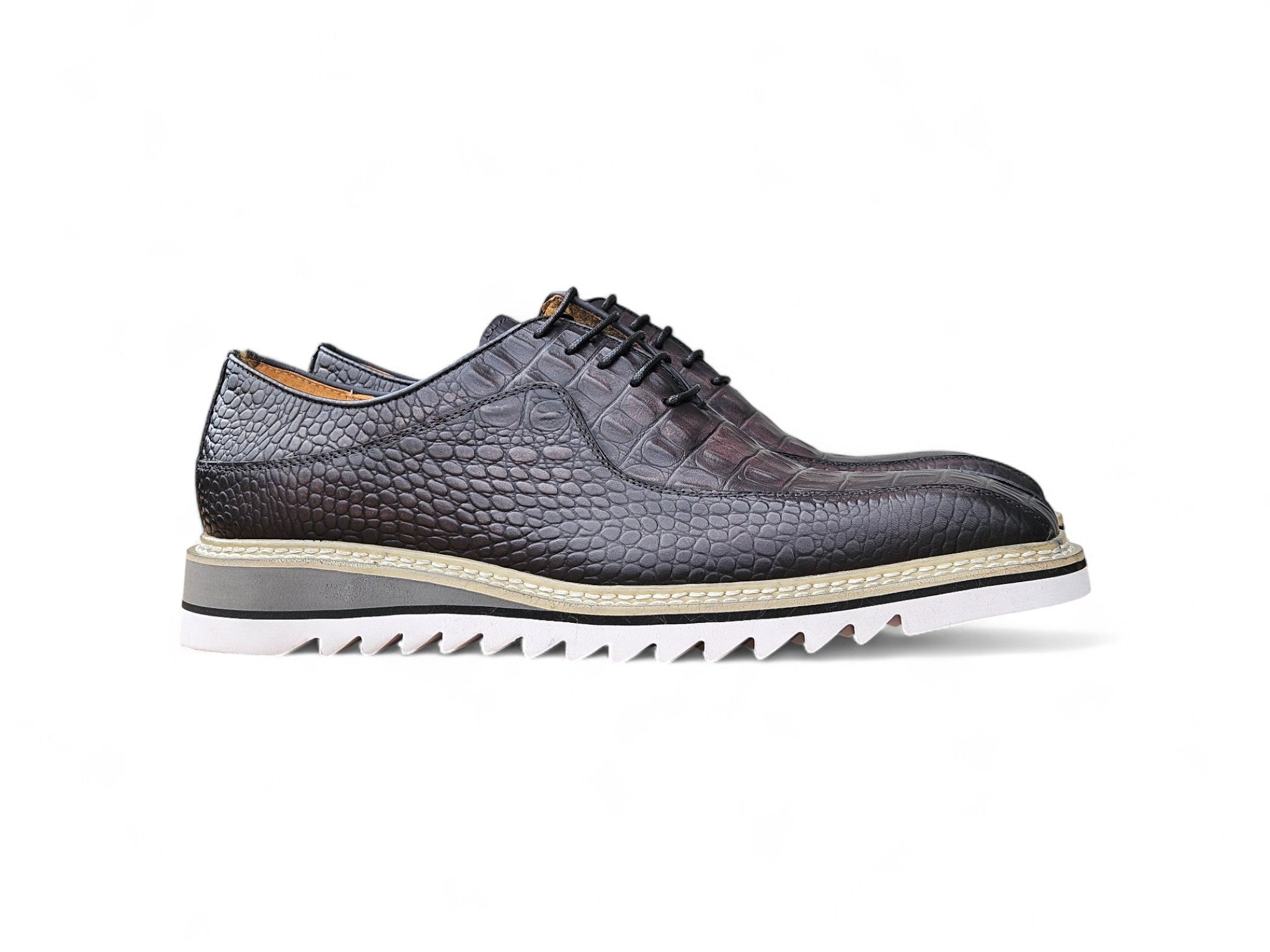 Alligator Embossed Leather Derby