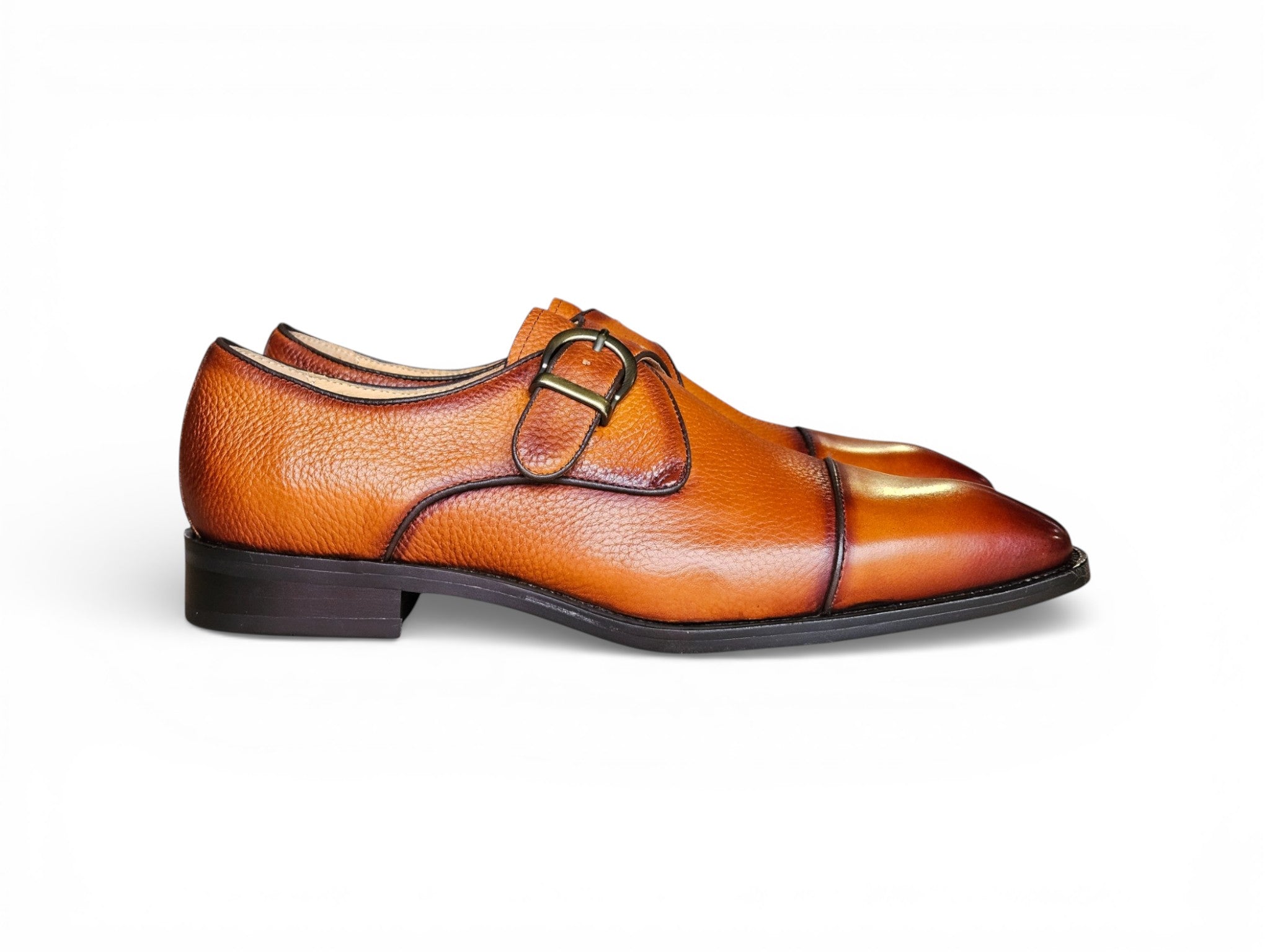 Cap Toe Monk Strap Shoes