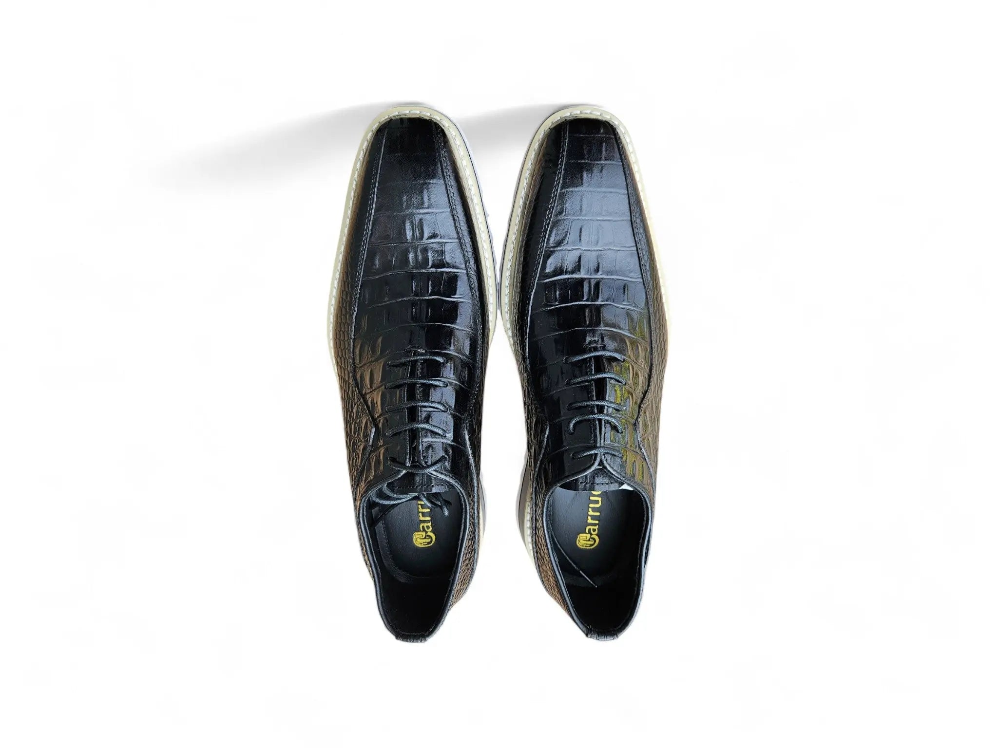 Alligator Embossed Leather Derby Carrucci