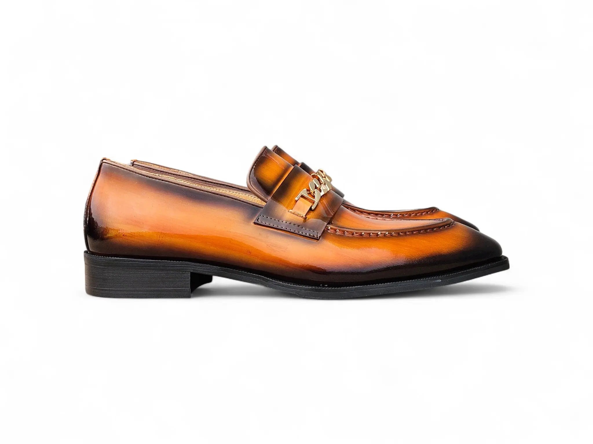 Amber Patent Leather Chain Loafer Carrucci