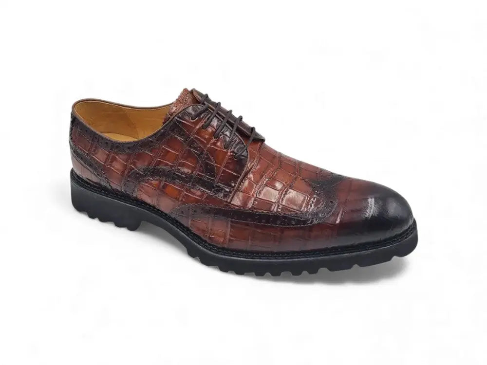 Blucher Style Alligator Embossed Oxford Carrucci