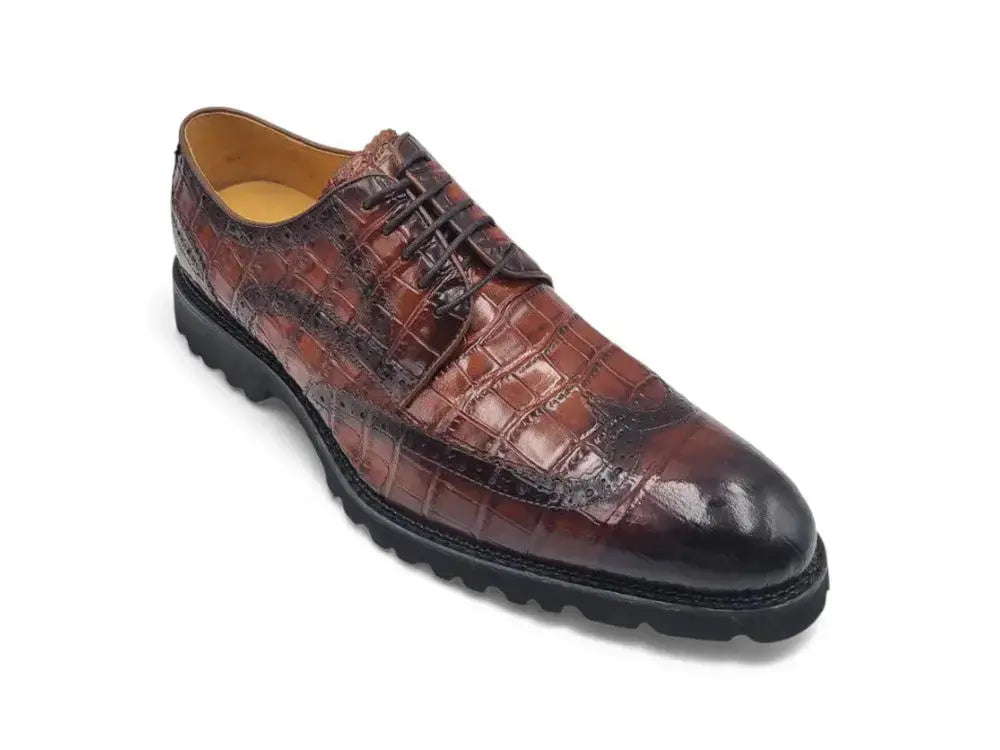 Blucher Style Alligator Embossed Oxford Carrucci