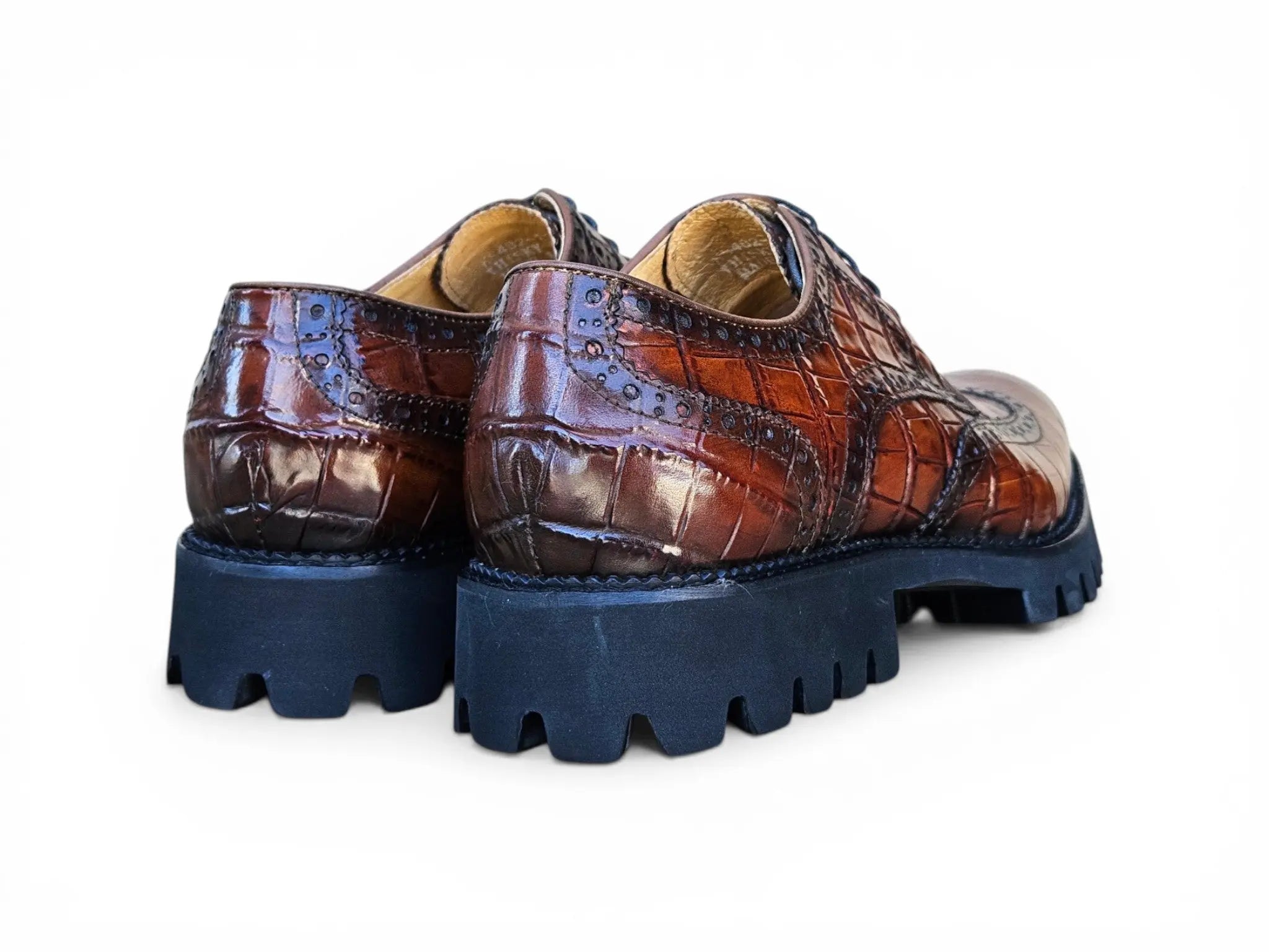 Blucher Style Alligator Embossed Oxford Carrucci
