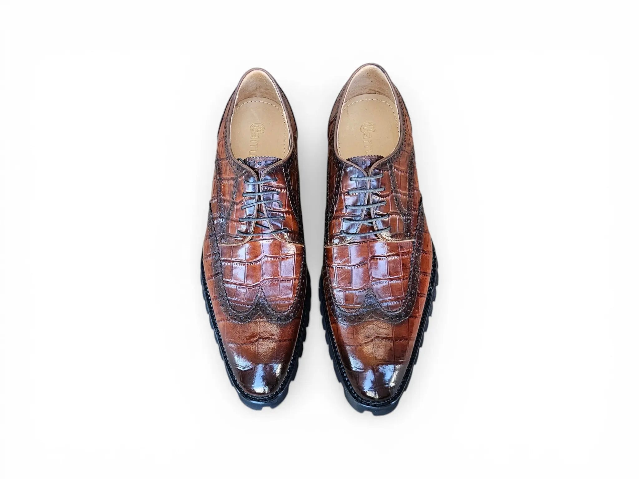 Blucher Style Alligator Embossed Oxford Carrucci