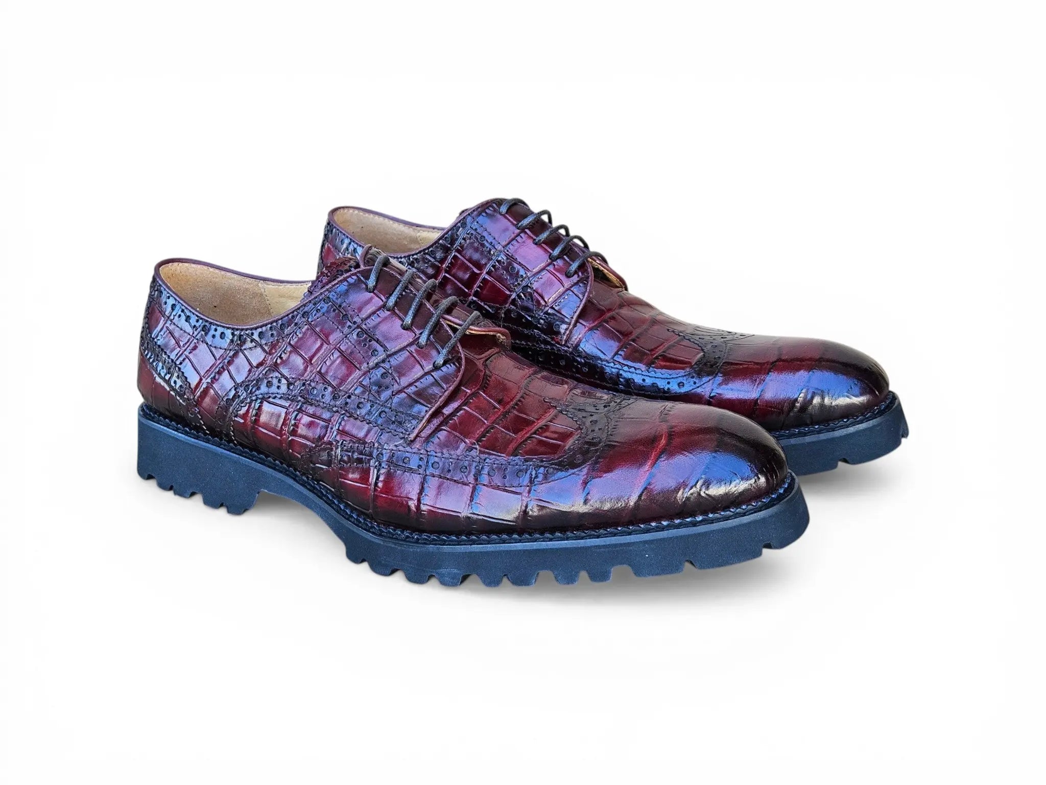 Blucher Style Alligator Embossed Oxford Carrucci