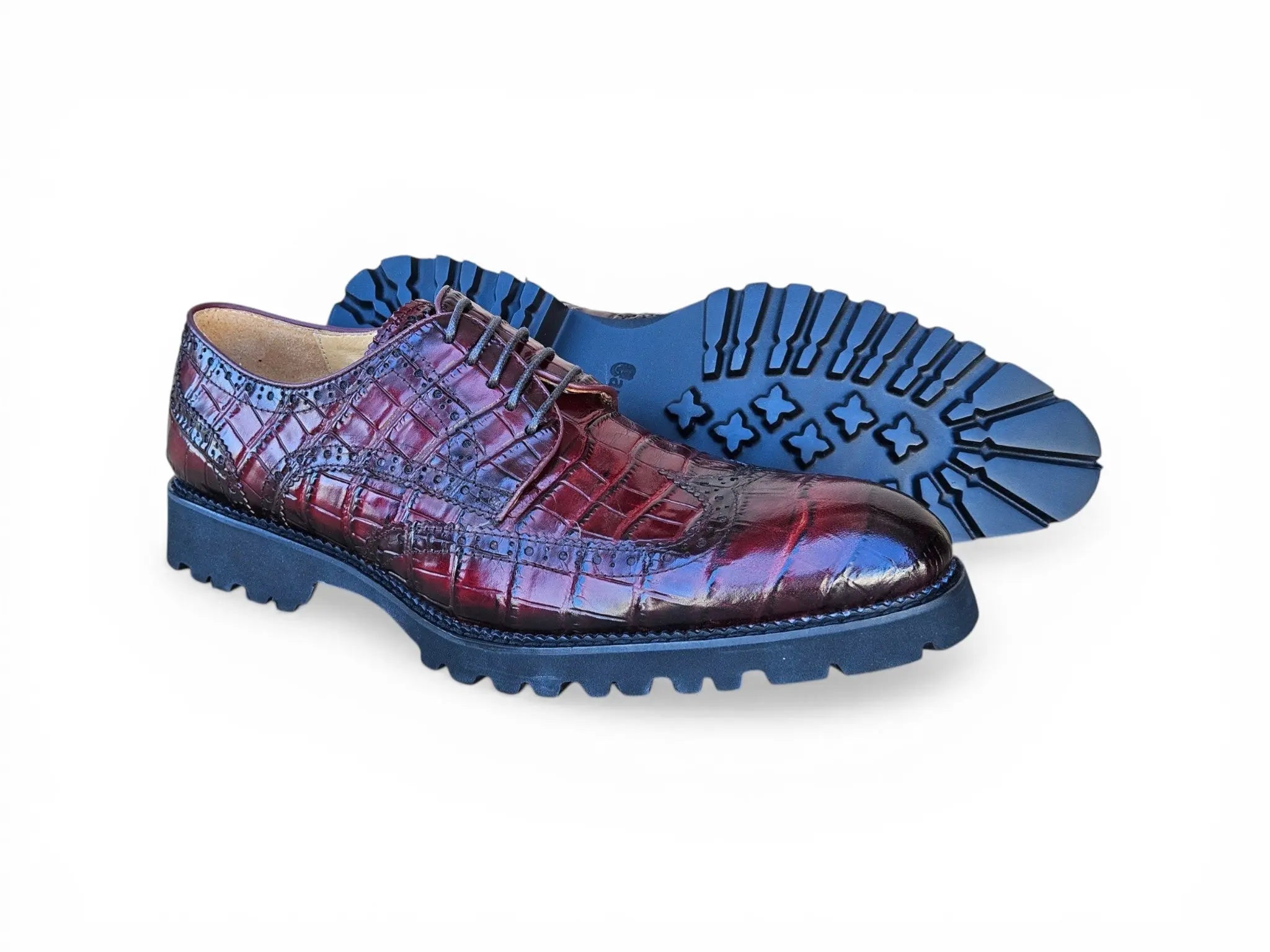 Blucher Style Alligator Embossed Oxford Carrucci