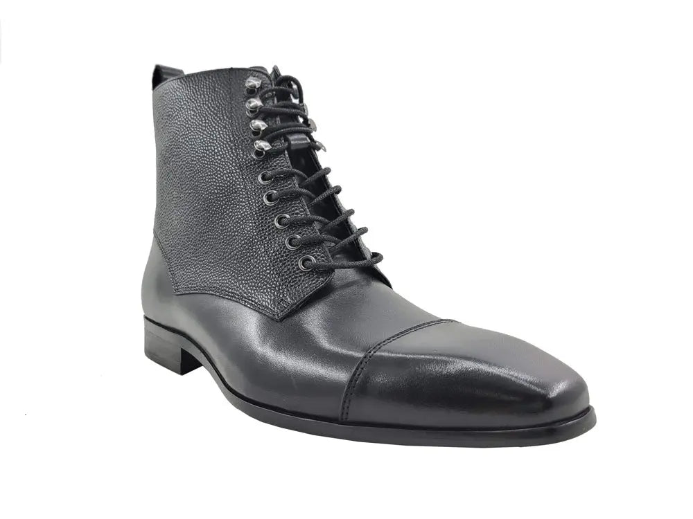 Brogue Cap Toe Leather Boot Carrucci