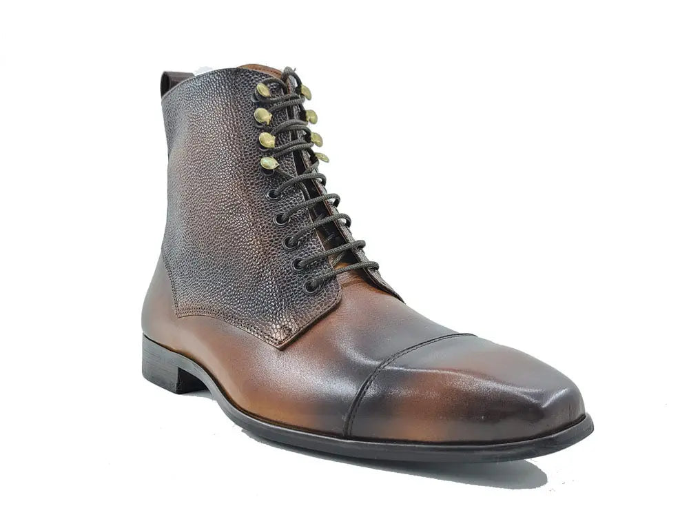 Brogue Cap Toe Leather Boot Carrucci