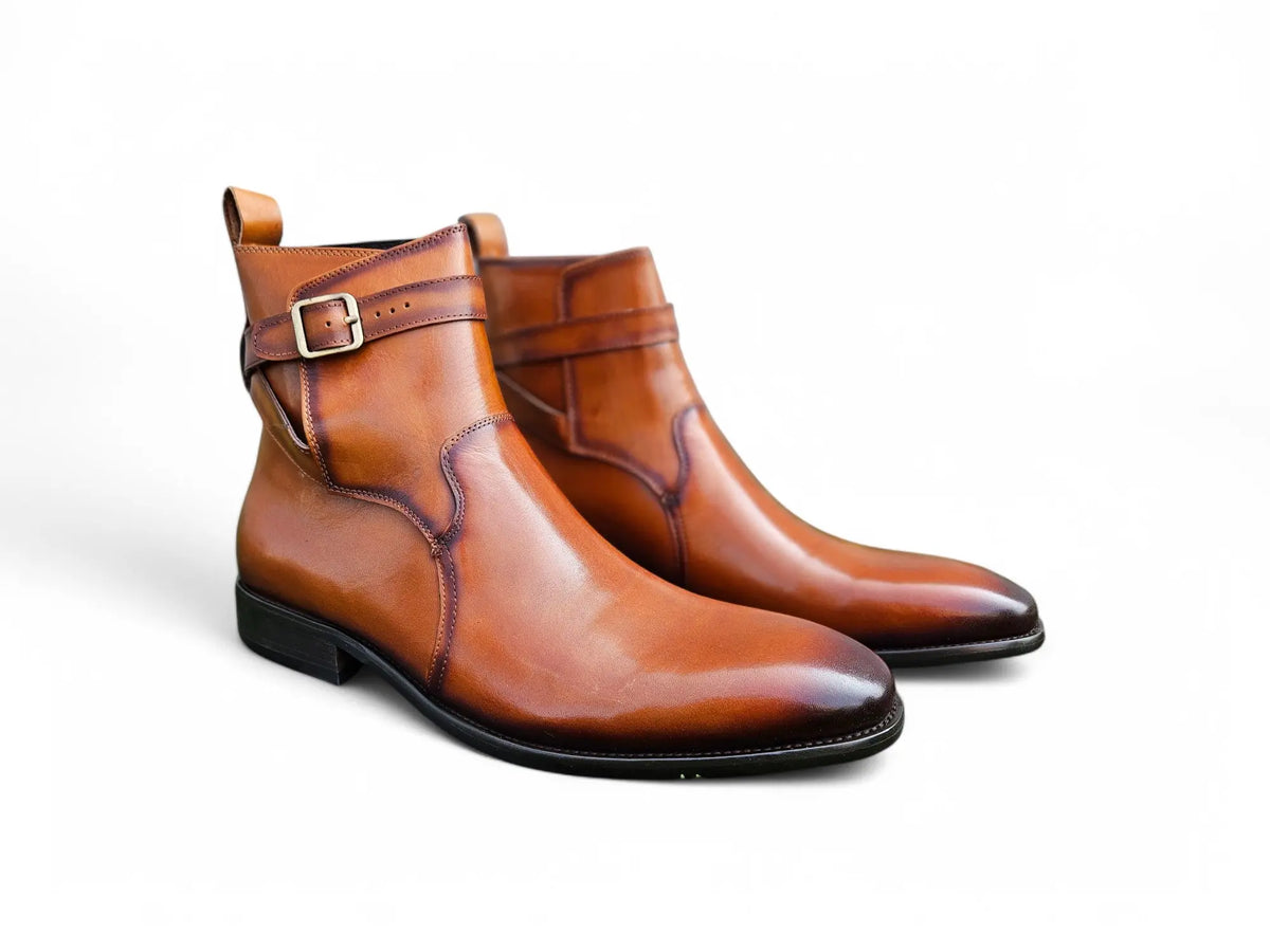 Men\'s Brown Leather Strap Ankle Boots Men main image 4