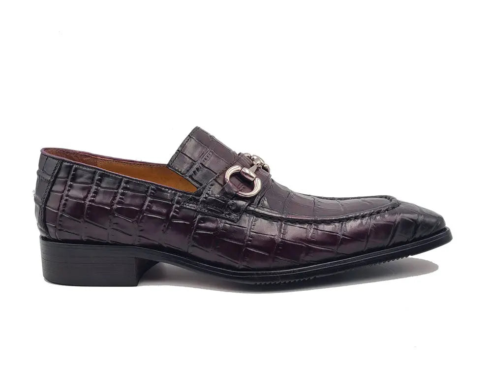 Buckle Loafer w Gator Embossed Leather Carrucci
