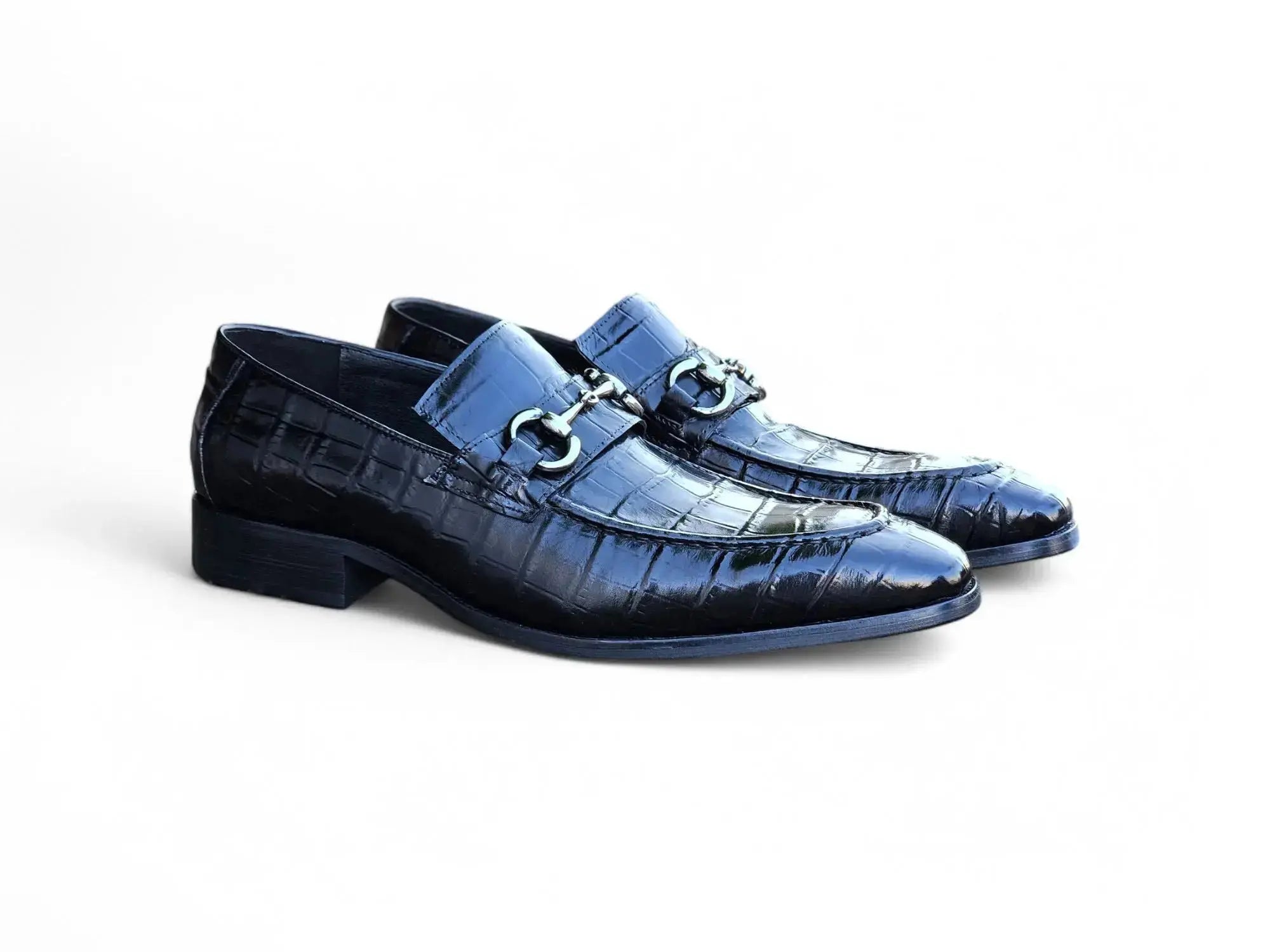 Buckle Loafer w Gator Embossed Leather Carrucci