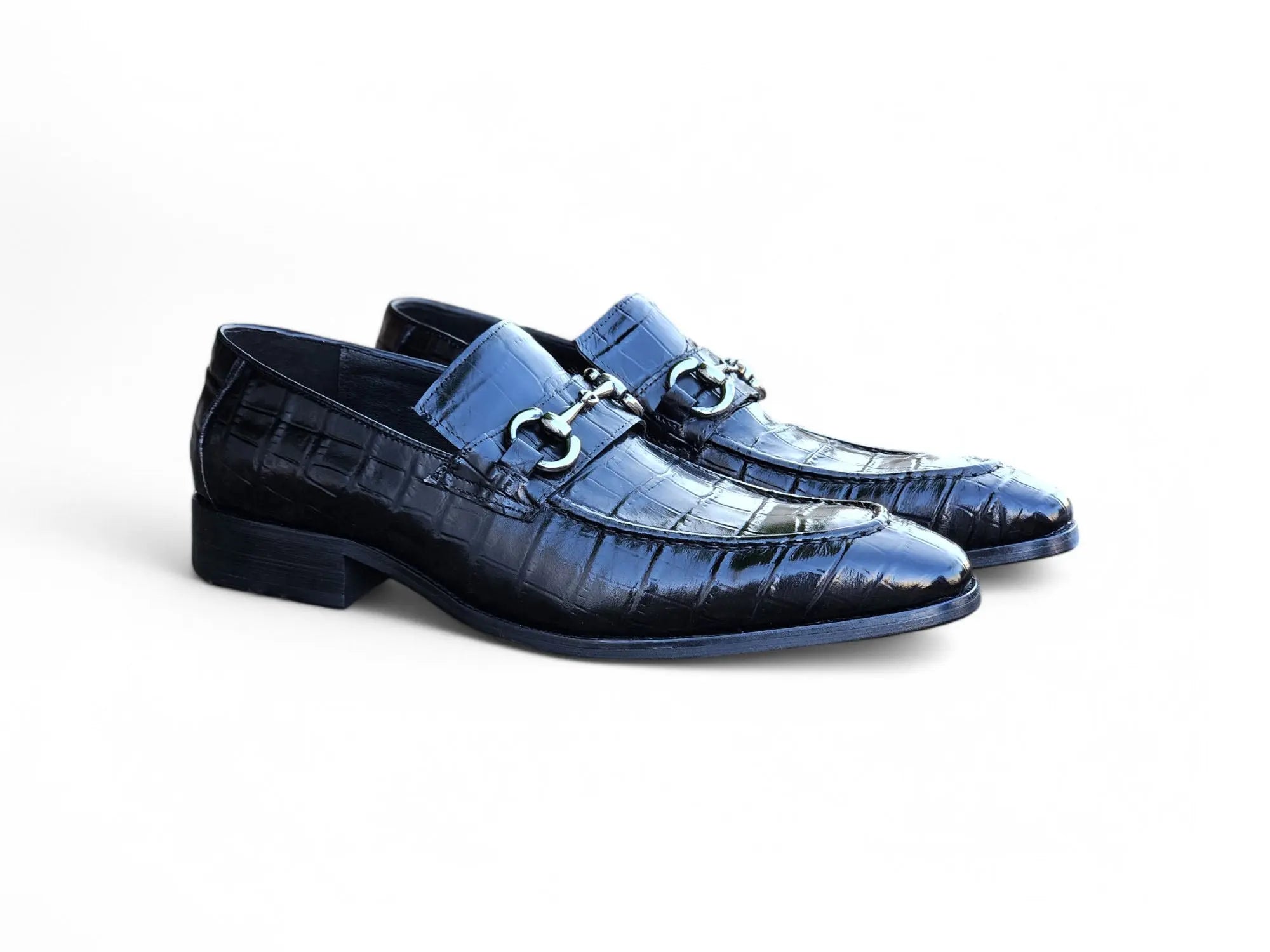Buckle Loafer w Gator Embossed Leather Carrucci