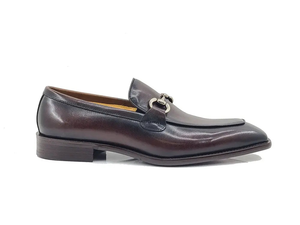 Burnished Calfskin Horsebit Loafer Carrucci