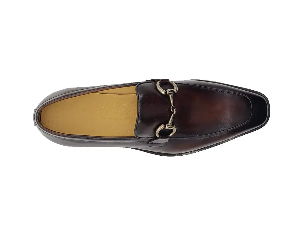 Burnished Calfskin Horsebit Loafer Carrucci