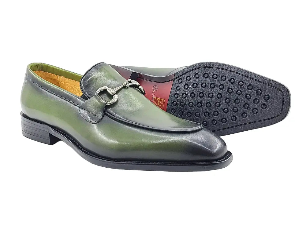 Burnished Calfskin Horsebit Loafer Carrucci