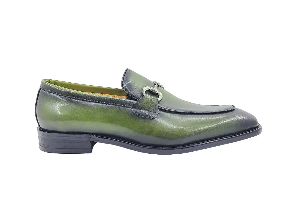 Burnished Calfskin Horsebit Loafer Carrucci