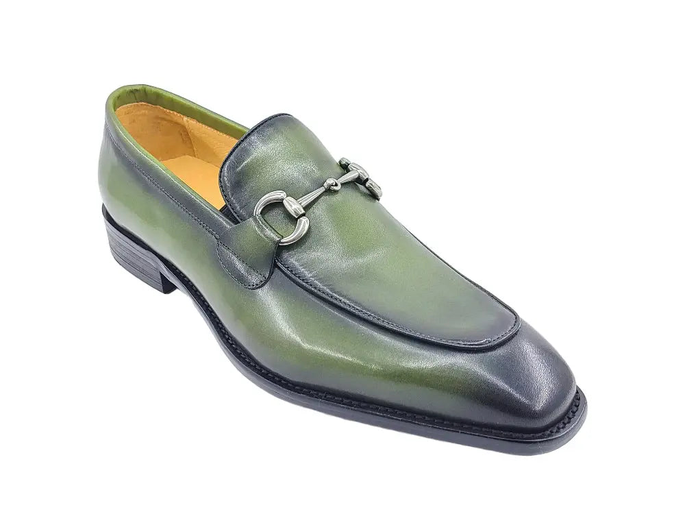 Burnished Calfskin Horsebit Loafer Carrucci