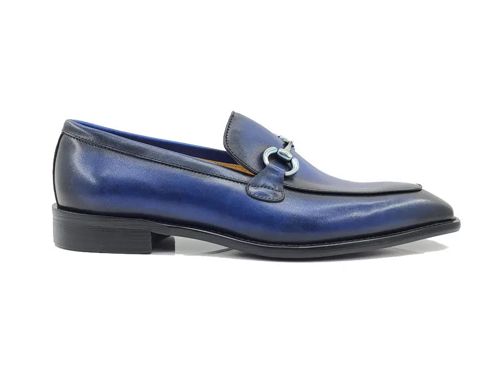 Burnished Calfskin Horsebit Loafer Carrucci