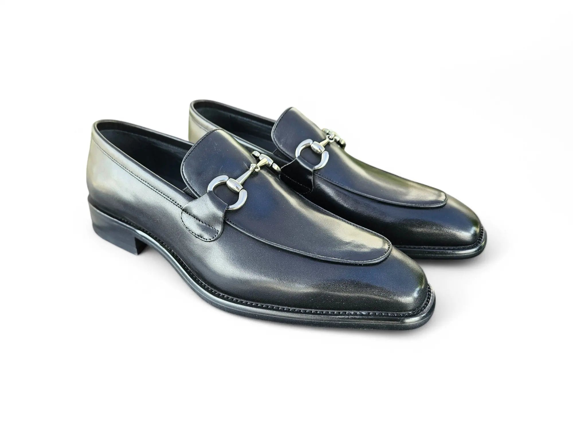 Burnished Calfskin Horsebit Loafer Carrucci