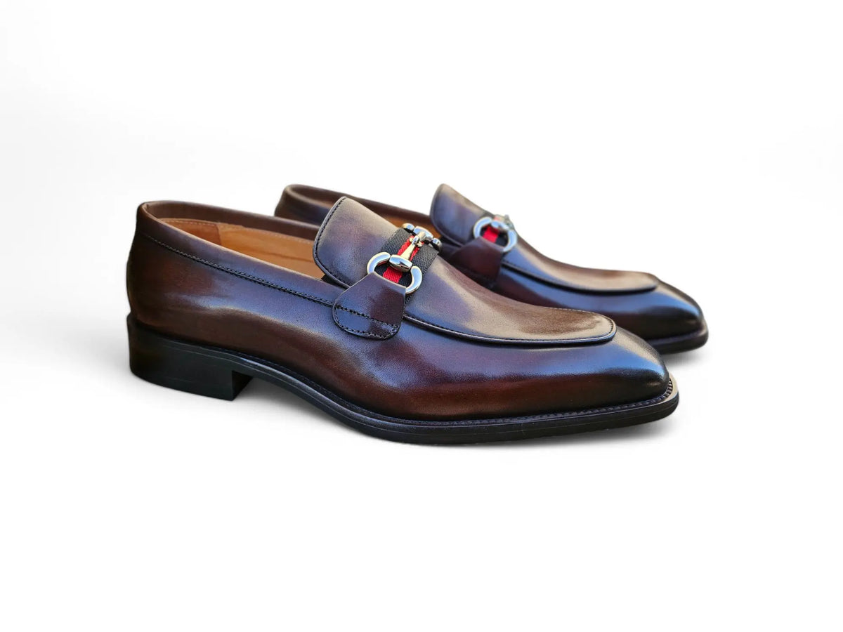 Burnished Calfskin Slip-On Loafer - Carrucci Shoes display picture 1
