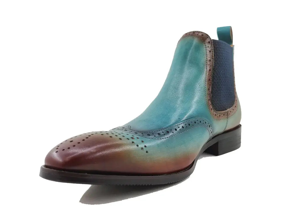 Burnished Calfskin Wingtip Boot Carrucci