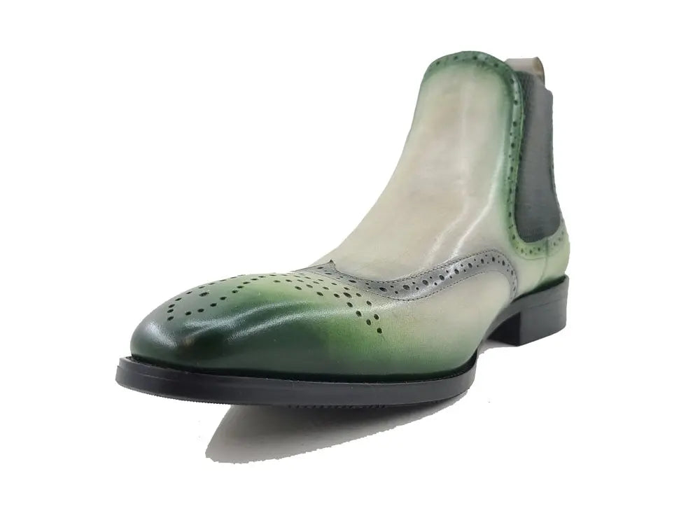 Burnished Calfskin Wingtip Boot Carrucci