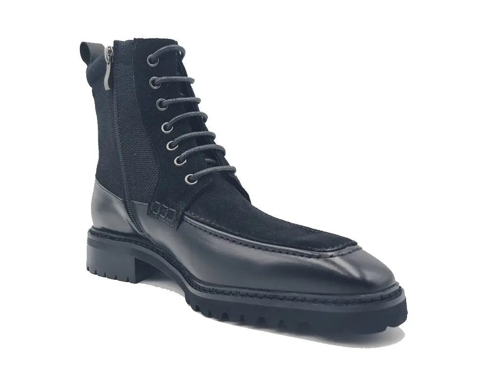 Burnished Calfskin & Suede Slip-On Boot Carrucci