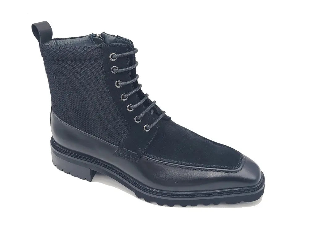 Burnished Calfskin & Suede Slip-On Boot Carrucci