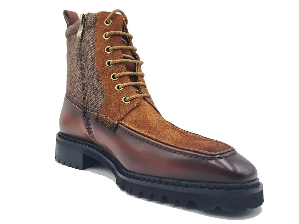 Burnished Calfskin & Suede Slip-On Boot Carrucci