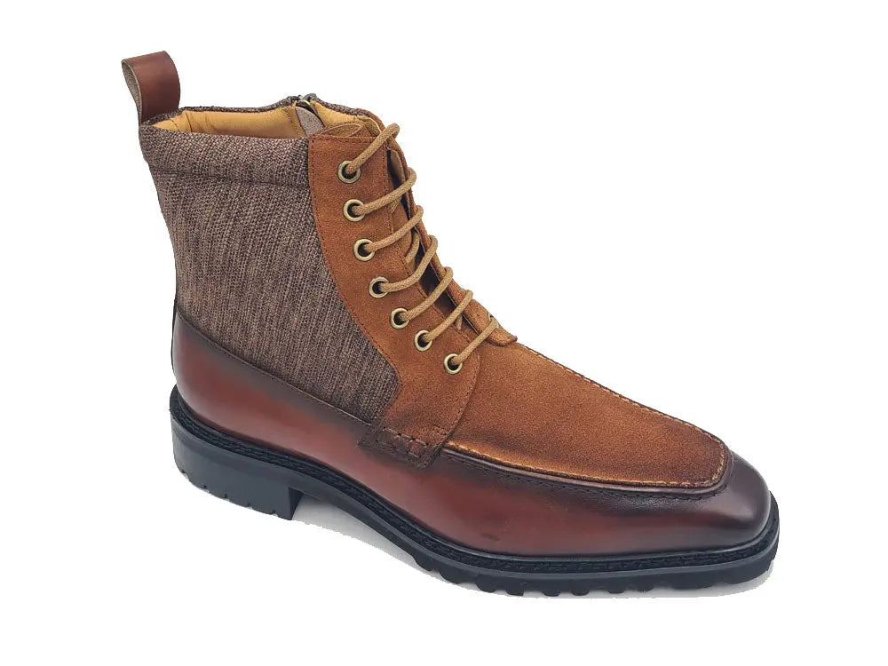 Burnished Calfskin & Suede Slip-On Boot Carrucci