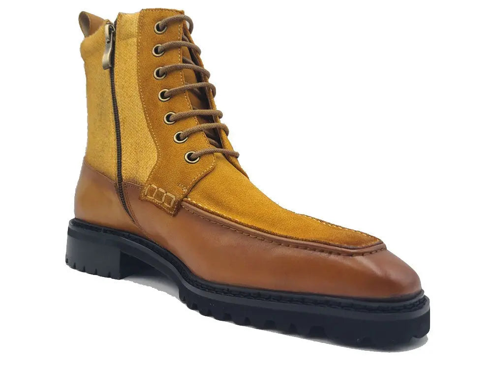 Burnished Calfskin & Suede Slip-On Boot Carrucci