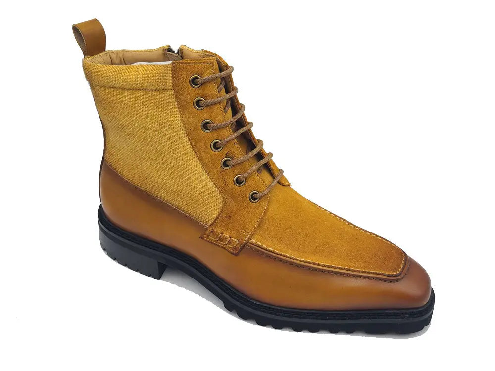 Burnished Calfskin & Suede Slip-On Boot Carrucci