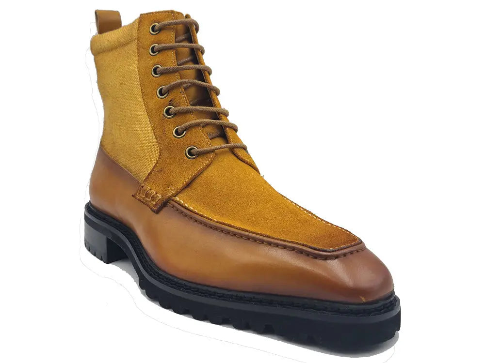 Burnished Calfskin & Suede Slip-On Boot Carrucci