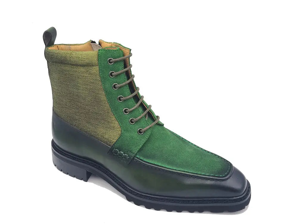 Burnished Calfskin & Suede Slip-On Boot Carrucci
