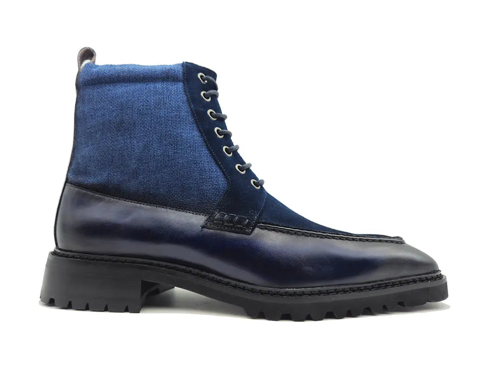 Burnished Calfskin & Suede Slip-On Boot Carrucci