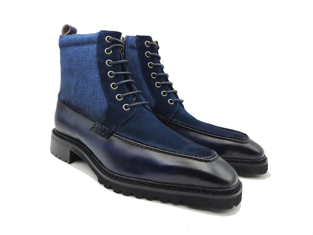 Burnished Calfskin & Suede Slip-On Boot Carrucci