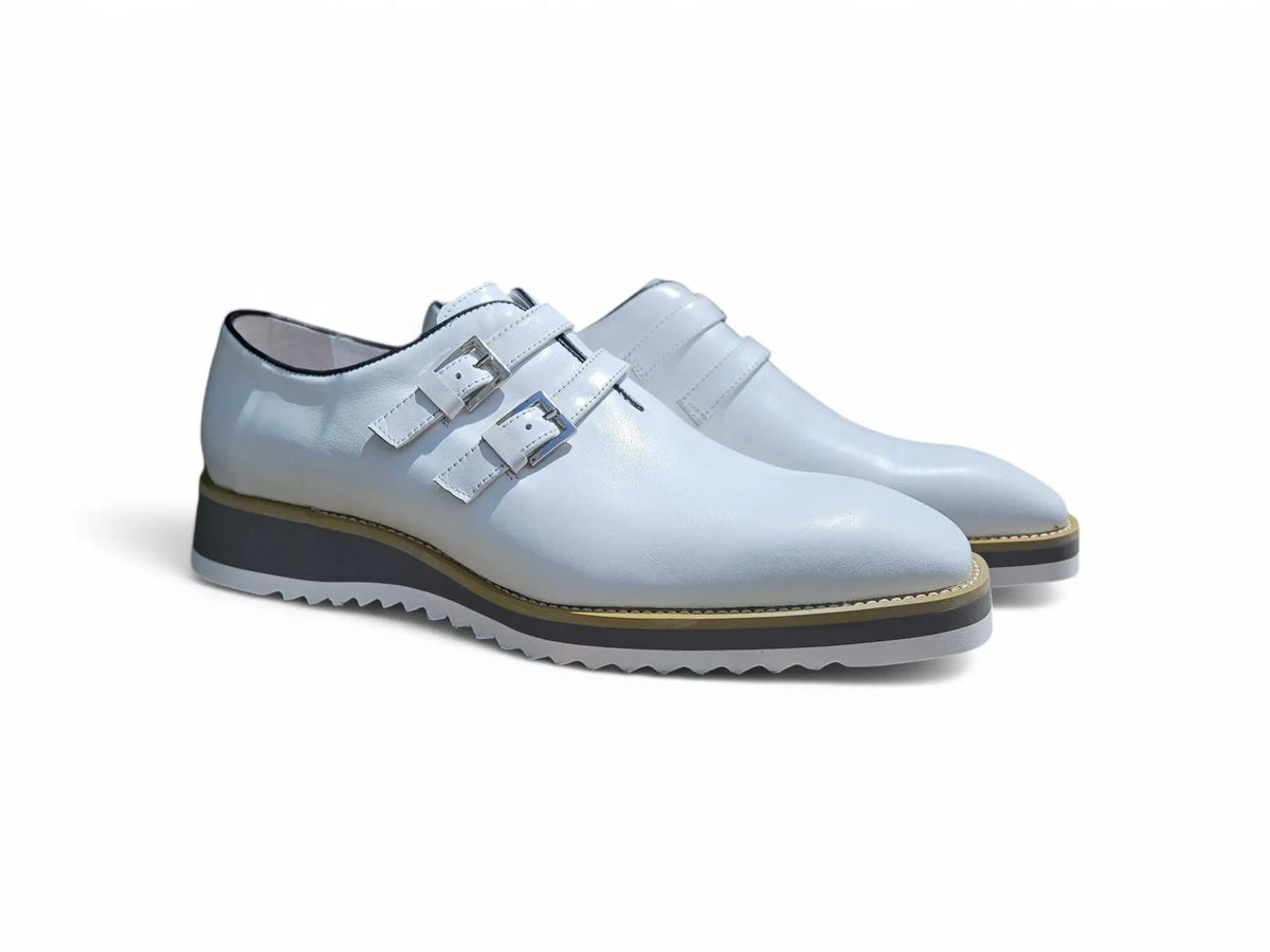 Burnished Double Monk Whole Cut Shoe - Carrucci Shoes display picture 3