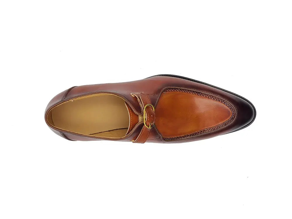 Burnished Moc Toe Single Monk Loafer Carrucci