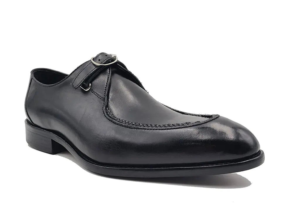 Burnished Moc Toe Single Monk Loafer Carrucci