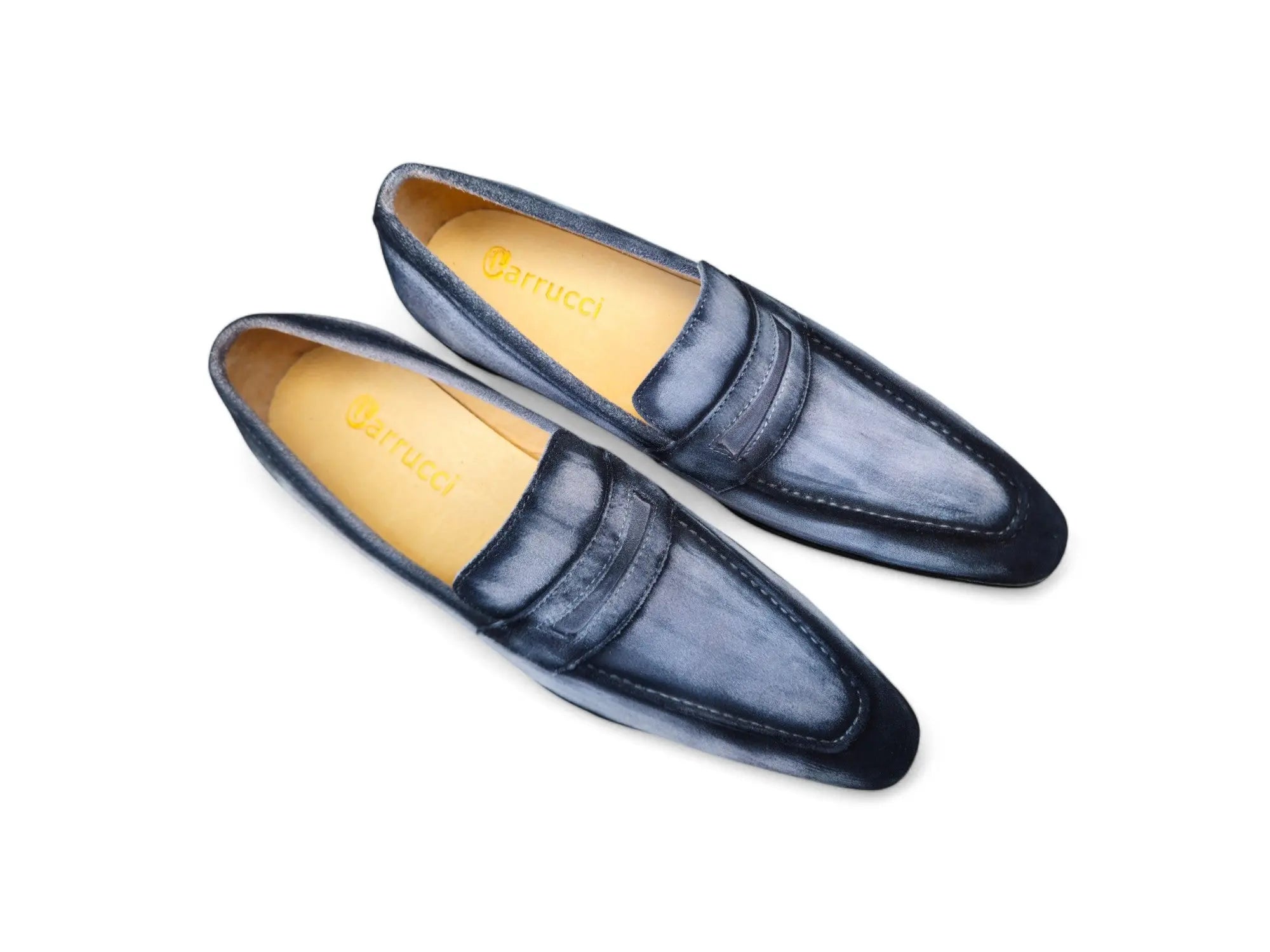 Burnished Suede Penny Loafer Carrucci