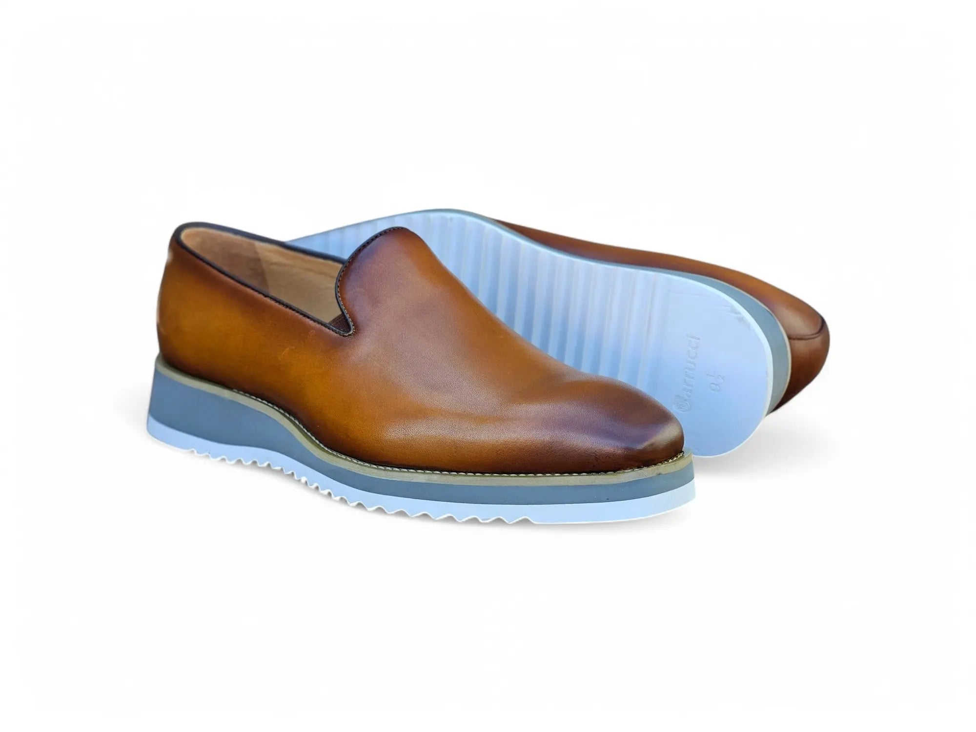 Burnished Wholecut Loafer Lightweight Sole Carrucci