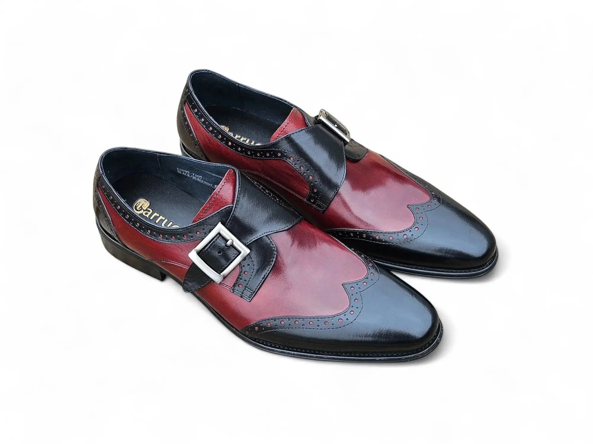 Burnished Wingtip Monk Strap KS099-710 Carrucci